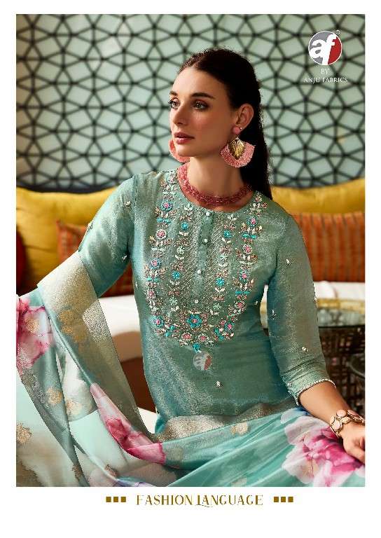 ANJU FAB PRESENTS SHEESHA VOL-3 TISSUE SHIMMER FULL STITCH BIG SIZE PARTY WEAR 3PCS DRESS CATALOG WHOLESALER AND EXPORTER 
