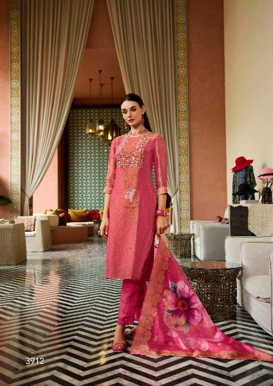 ANJU FAB PRESENTS SHEESHA VOL-3 TISSUE SHIMMER FULL STITCH BIG SIZE PARTY WEAR 3PCS DRESS CATALOG WHOLESALER AND EXPORTER 