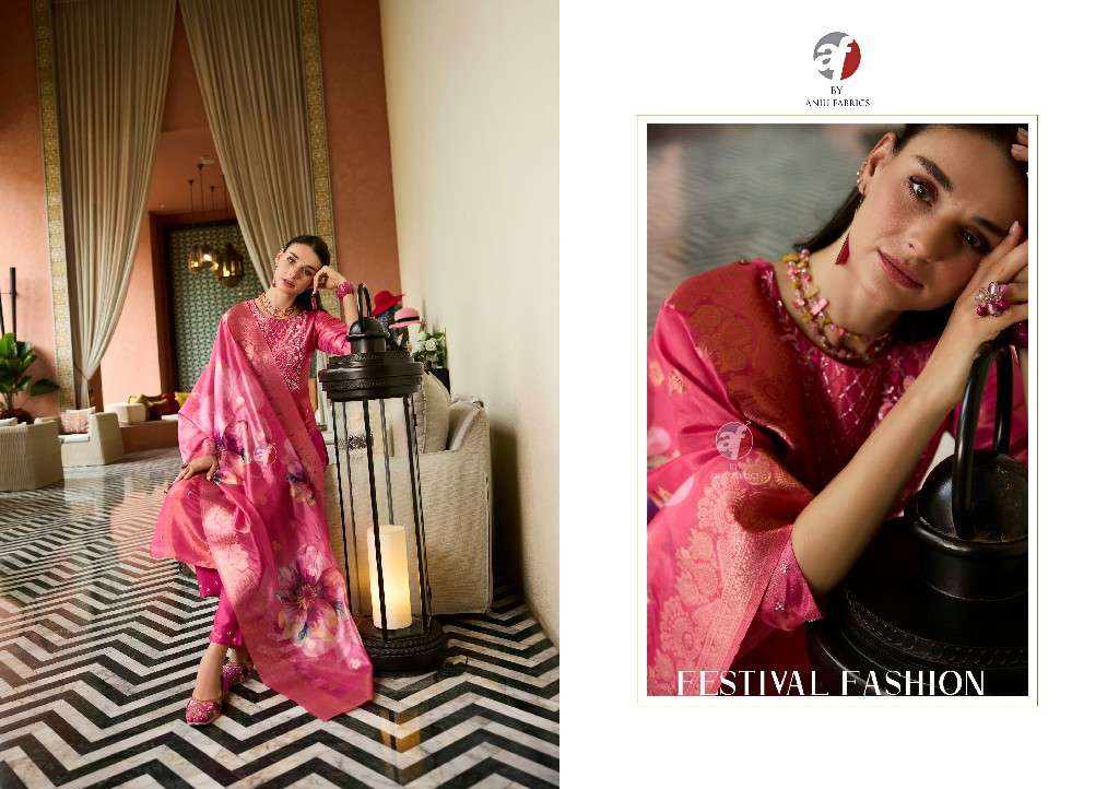 ANJU FAB PRESENTS SHEESHA VOL-3 TISSUE SHIMMER FULL STITCH BIG SIZE PARTY WEAR 3PCS DRESS CATALOG WHOLESALER AND EXPORTER 