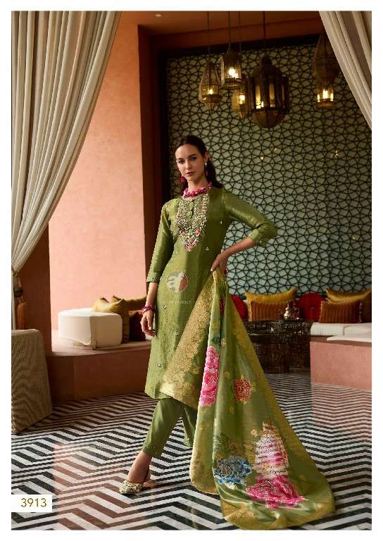 ANJU FAB PRESENTS SHEESHA VOL-3 TISSUE SHIMMER FULL STITCH BIG SIZE PARTY WEAR 3PCS DRESS CATALOG WHOLESALER AND EXPORTER 