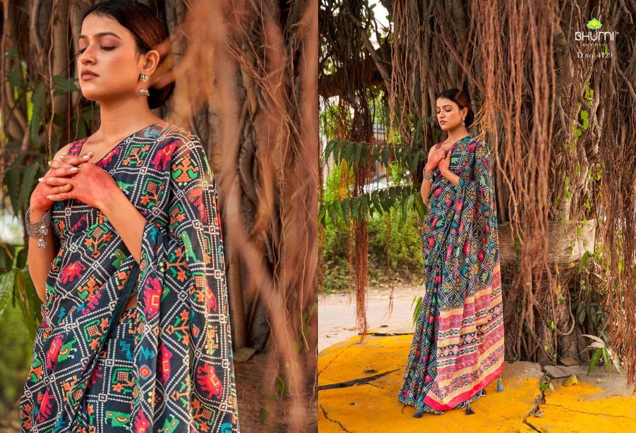 BHUMI PRESENTS ZEEVA VOL-3 FANCY CHINON PATOLA SAREES CATALOG WHOLESALER AND EXPORTER IN SURAT