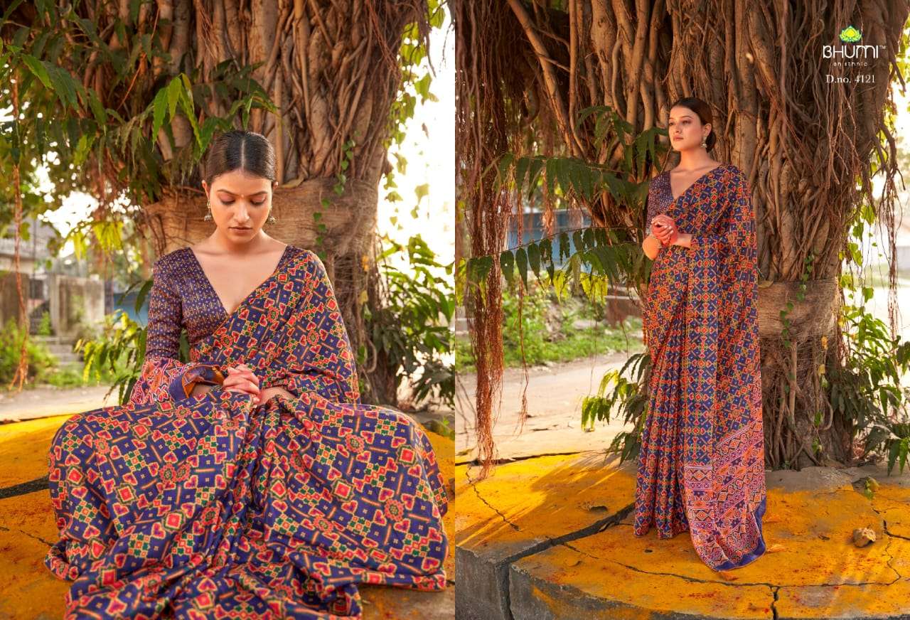 BHUMI PRESENTS ZEEVA VOL-3 FANCY CHINON PATOLA SAREES CATALOG WHOLESALER AND EXPORTER IN SURAT
