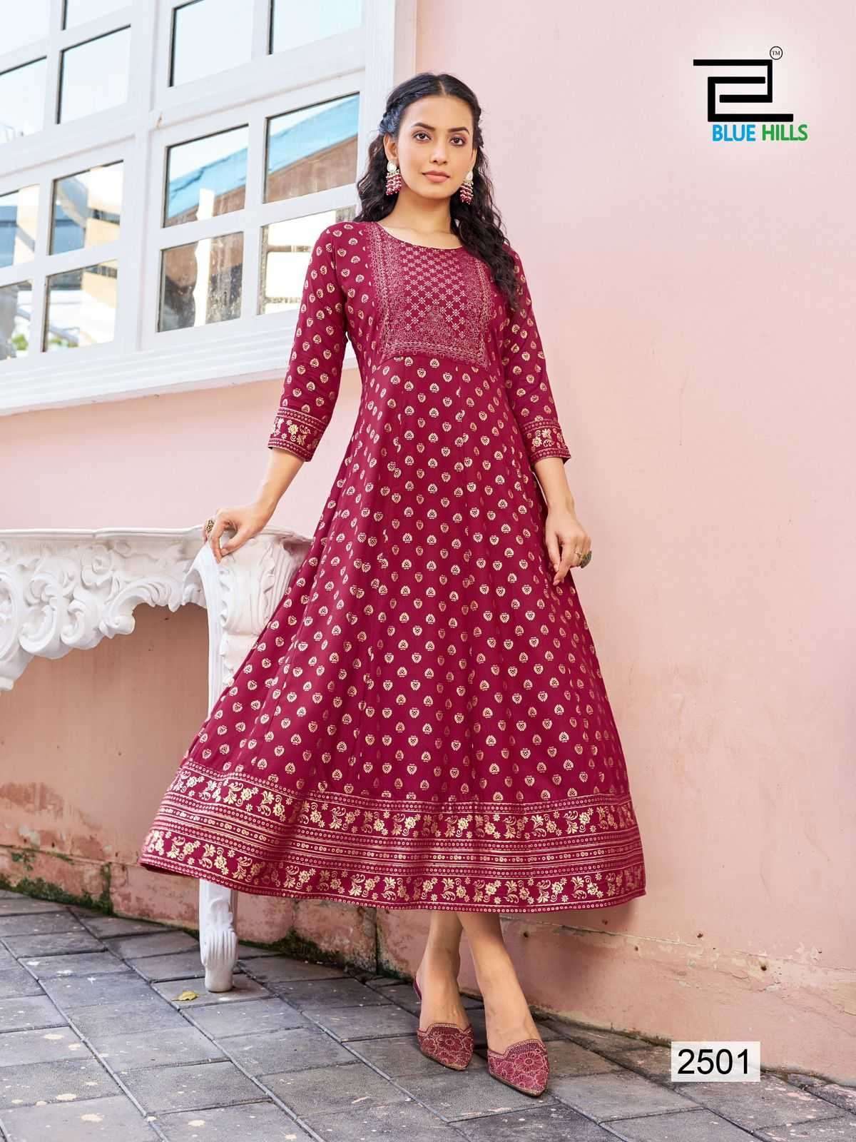 BLUE HILLS PRESENTS WOMANIYA VOL-25 READYMADE PLUS SIZE RAYON ANARKALI STYLE GOWN CATALOG WHOLESALER AND EXPORTER IN SURAT