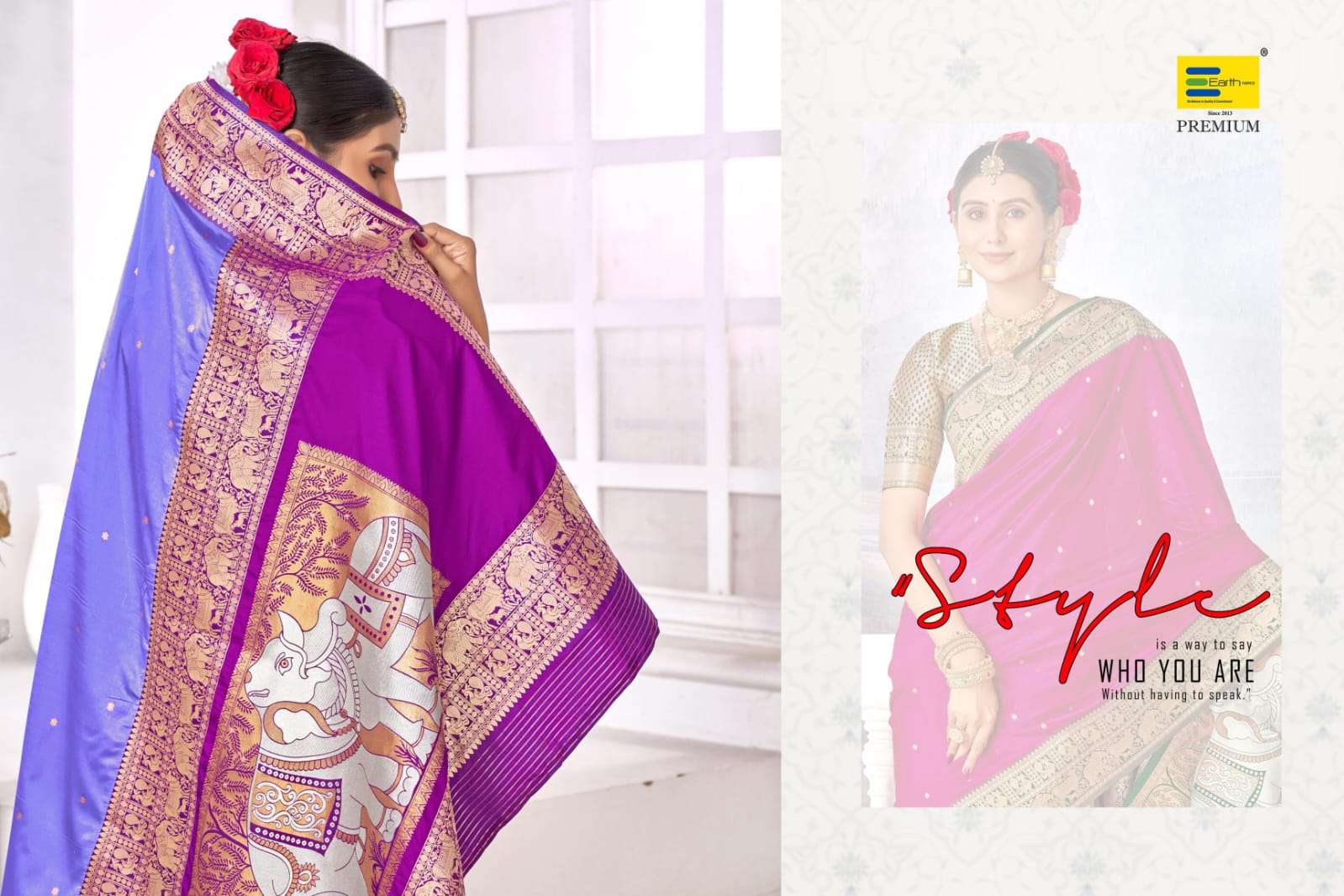 EARTH FABRICS PRESENTS AAMODINI SILK FANCY SOFT SILK SAREES CATALOG WHOLESALER AND EXPORTER IN SURAT