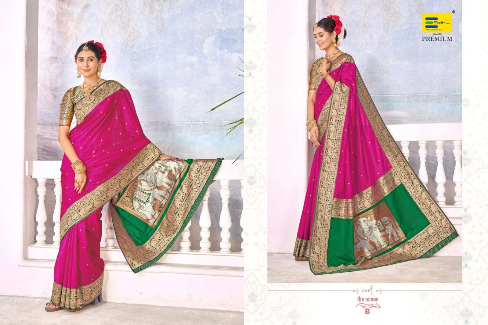 EARTH FABRICS PRESENTS AAMODINI SILK FANCY SOFT SILK SAREES CATALOG WHOLESALER AND EXPORTER IN SURAT
