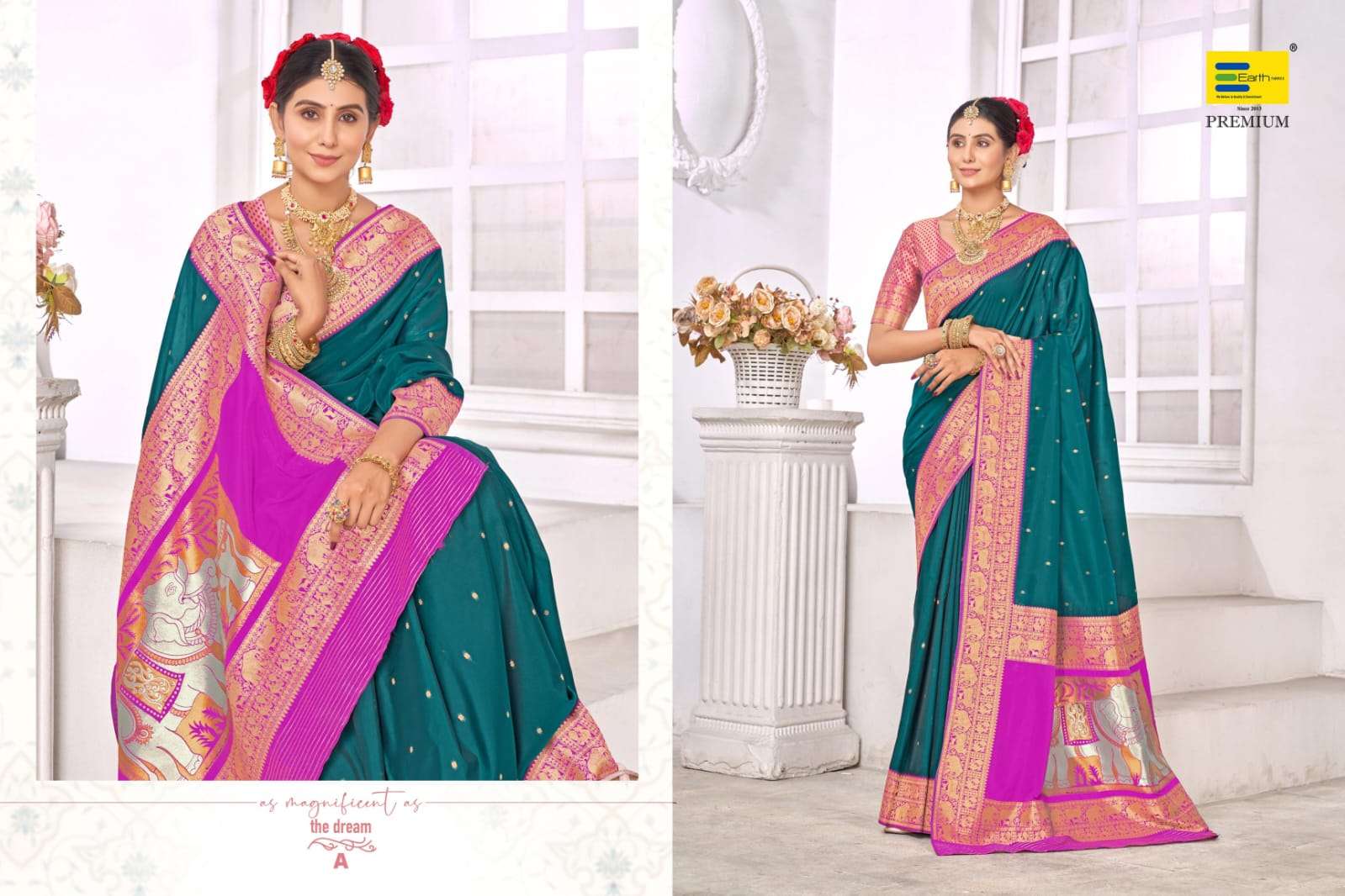 EARTH FABRICS PRESENTS AAMODINI SILK FANCY SOFT SILK SAREES CATALOG WHOLESALER AND EXPORTER IN SURAT