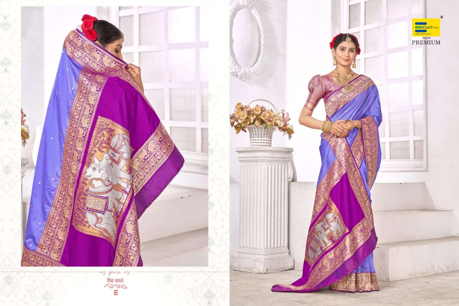 EARTH FABRICS PRESENTS AAMODINI SILK FANCY SOFT SILK SAREES CATALOG WHOLESALER AND EXPORTER IN SURAT