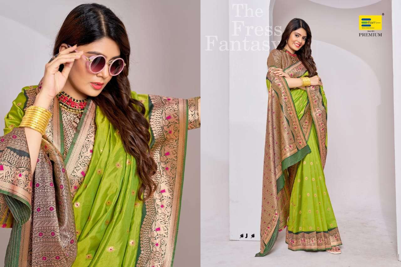 EARTH FABRICS PRESENTS ABHIRATHI SILK FANCY SOFT SILK SAREES CATALOG WHOLESALER AND EXPORTER IN SURAT