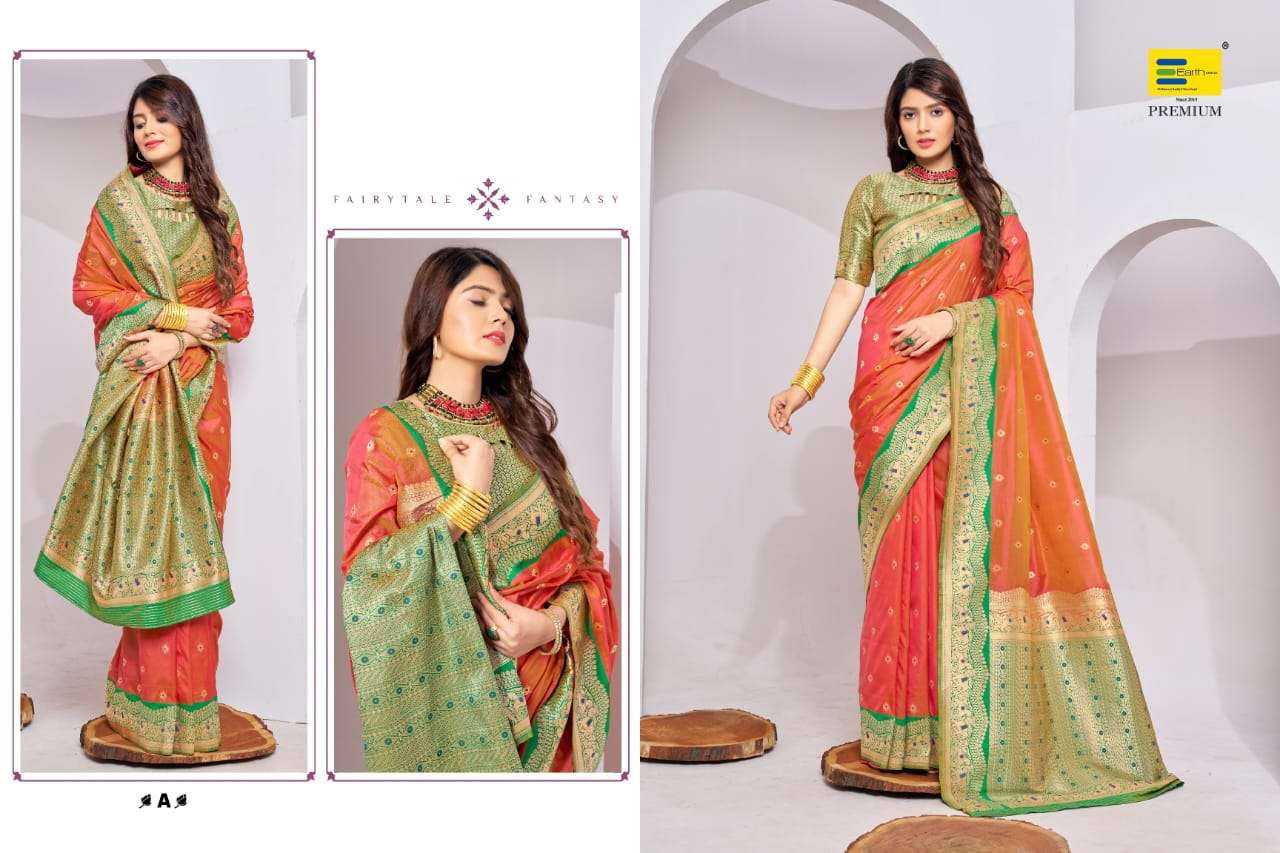 EARTH FABRICS PRESENTS ABHIRATHI SILK FANCY SOFT SILK SAREES CATALOG WHOLESALER AND EXPORTER IN SURAT