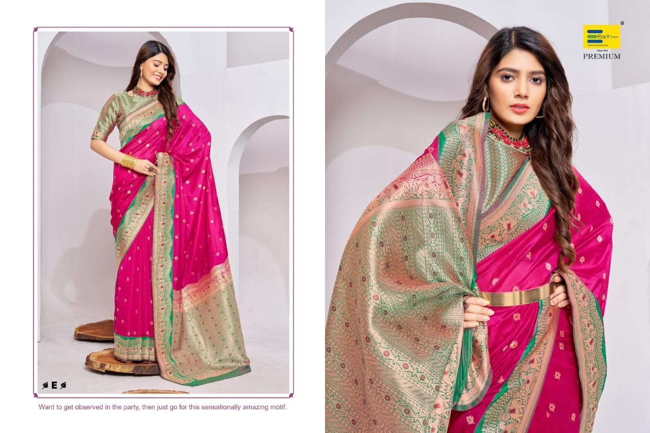 EARTH FABRICS PRESENTS ABHIRATHI SILK FANCY SOFT SILK SAREES CATALOG WHOLESALER AND EXPORTER IN SURAT