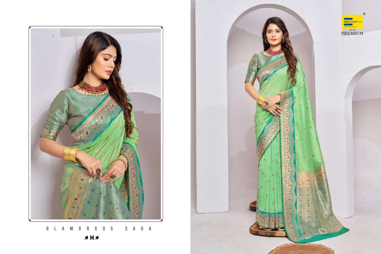 EARTH FABRICS PRESENTS ABHIRATHI SILK FANCY SOFT SILK SAREES CATALOG WHOLESALER AND EXPORTER IN SURAT