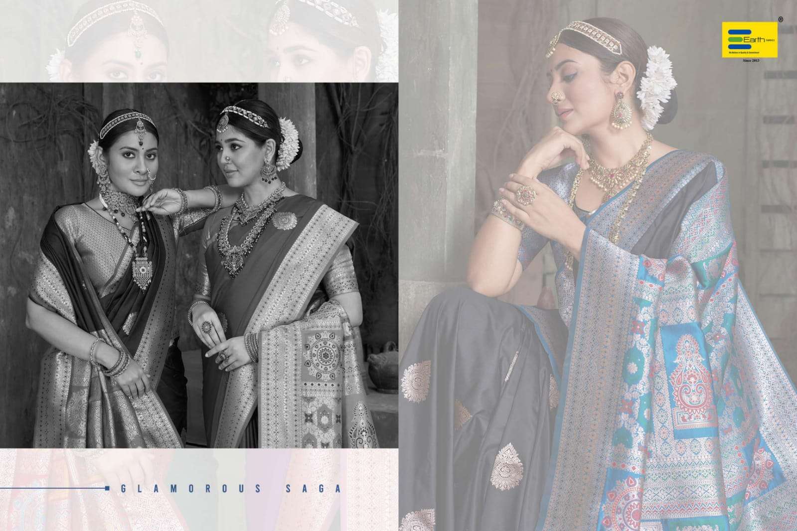 EARTH FABRICS PRESENTS BOMKAI FANCY SOFT SILK SAREES CATALOG WHOLESALER AND EXPORTER IN SURAT
