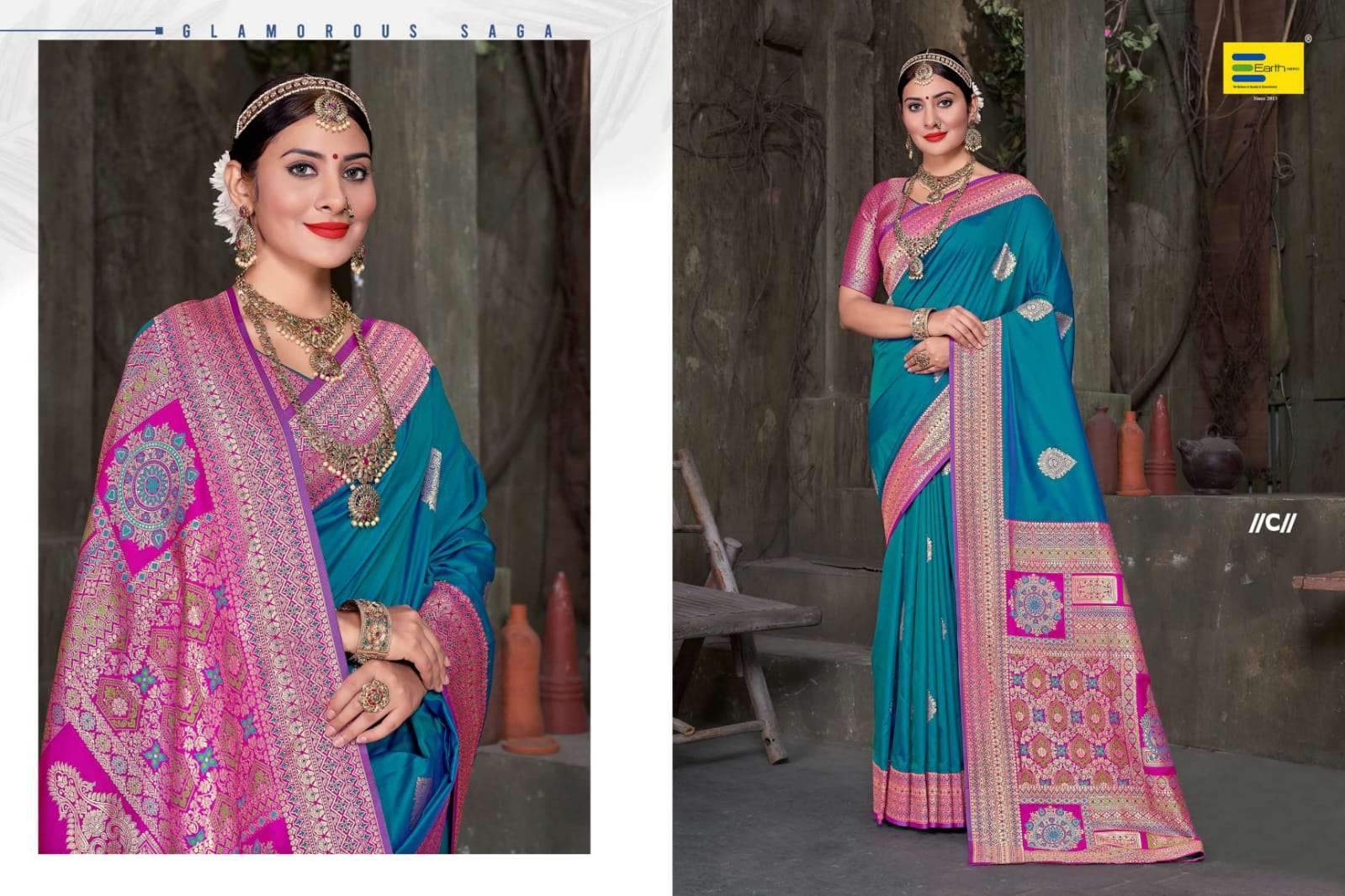 EARTH FABRICS PRESENTS BOMKAI FANCY SOFT SILK SAREES CATALOG WHOLESALER AND EXPORTER IN SURAT