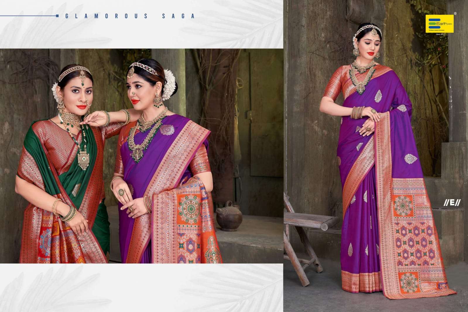EARTH FABRICS PRESENTS BOMKAI FANCY SOFT SILK SAREES CATALOG WHOLESALER AND EXPORTER IN SURAT