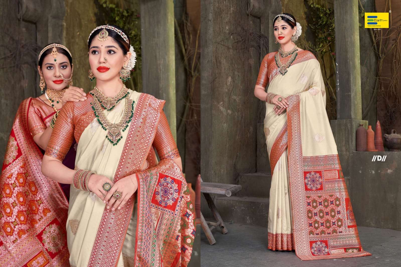 EARTH FABRICS PRESENTS BOMKAI FANCY SOFT SILK SAREES CATALOG WHOLESALER AND EXPORTER IN SURAT