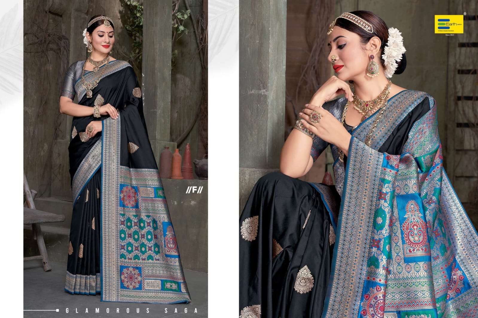 EARTH FABRICS PRESENTS BOMKAI FANCY SOFT SILK SAREES CATALOG WHOLESALER AND EXPORTER IN SURAT