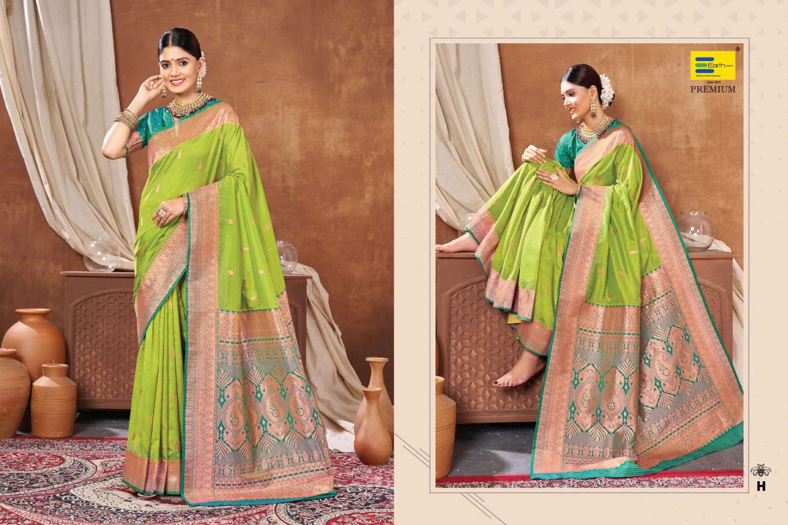 EARTH  FABRICS PRESENTS HARI PRIYA SILK FANCY SILK SAREES CATALOG WHOLESALER AND EXPORTER IN SURAT