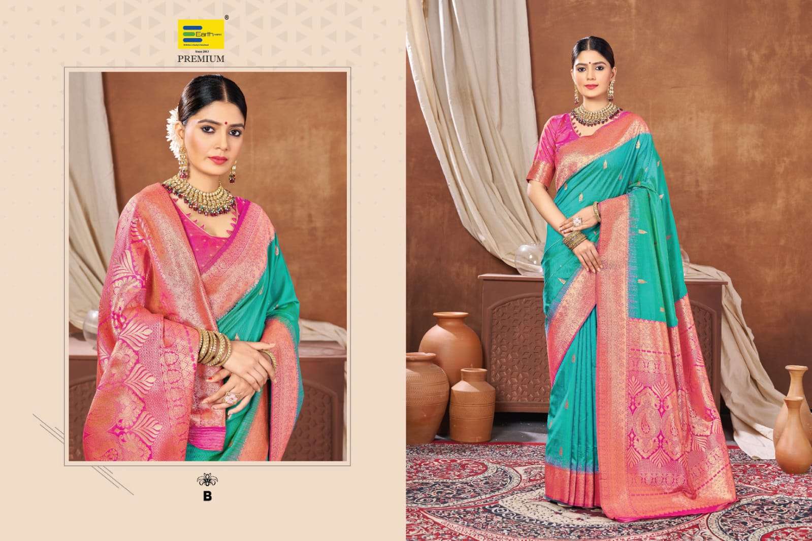 EARTH  FABRICS PRESENTS HARI PRIYA SILK FANCY SILK SAREES CATALOG WHOLESALER AND EXPORTER IN SURAT