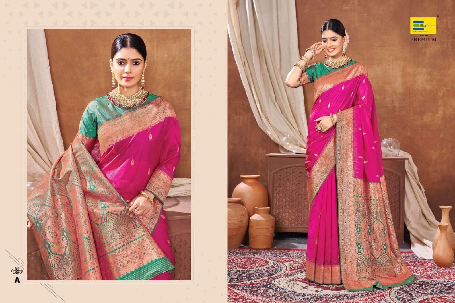 EARTH  FABRICS PRESENTS HARI PRIYA SILK FANCY SILK SAREES CATALOG WHOLESALER AND EXPORTER IN SURAT
