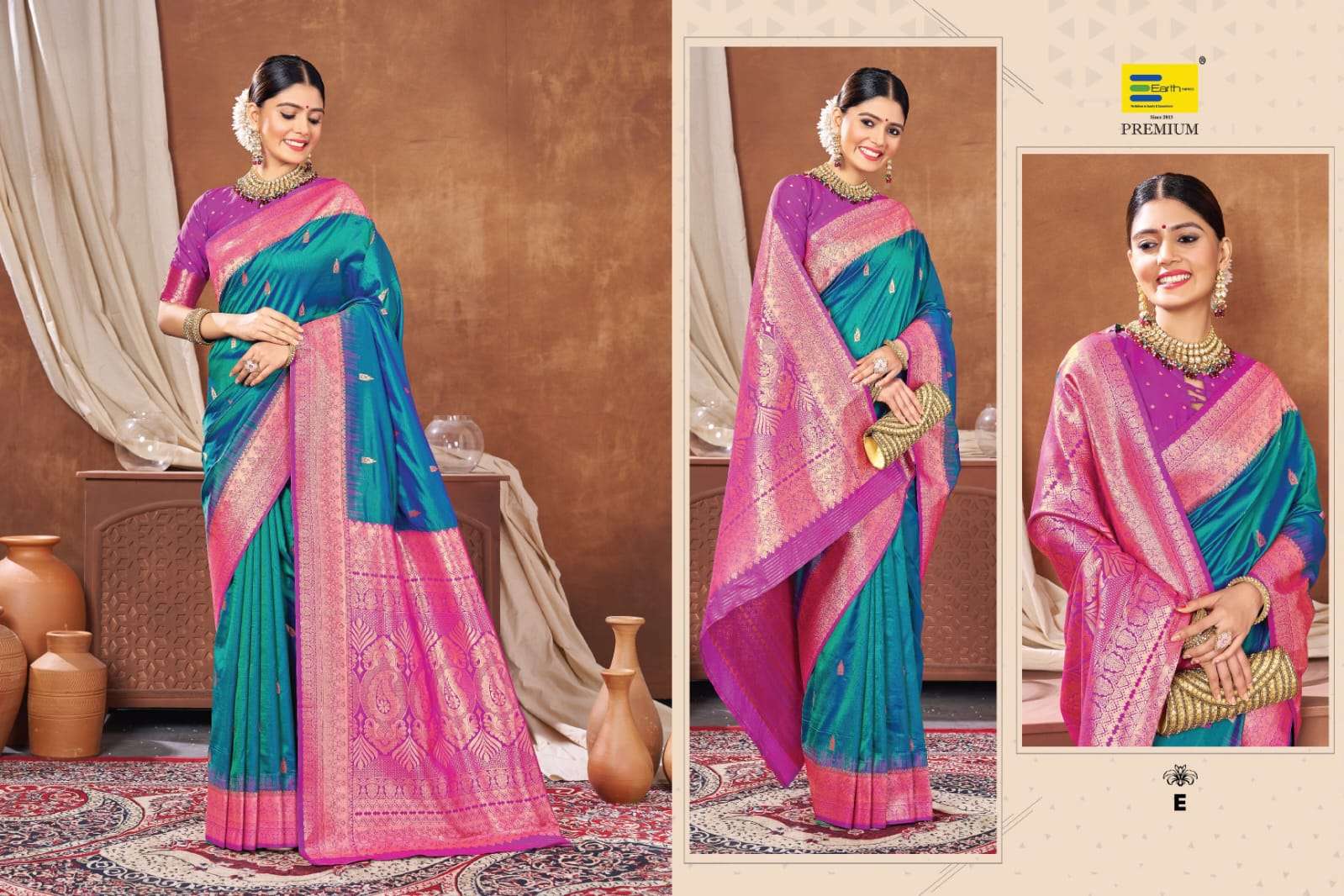 EARTH  FABRICS PRESENTS HARI PRIYA SILK FANCY SILK SAREES CATALOG WHOLESALER AND EXPORTER IN SURAT