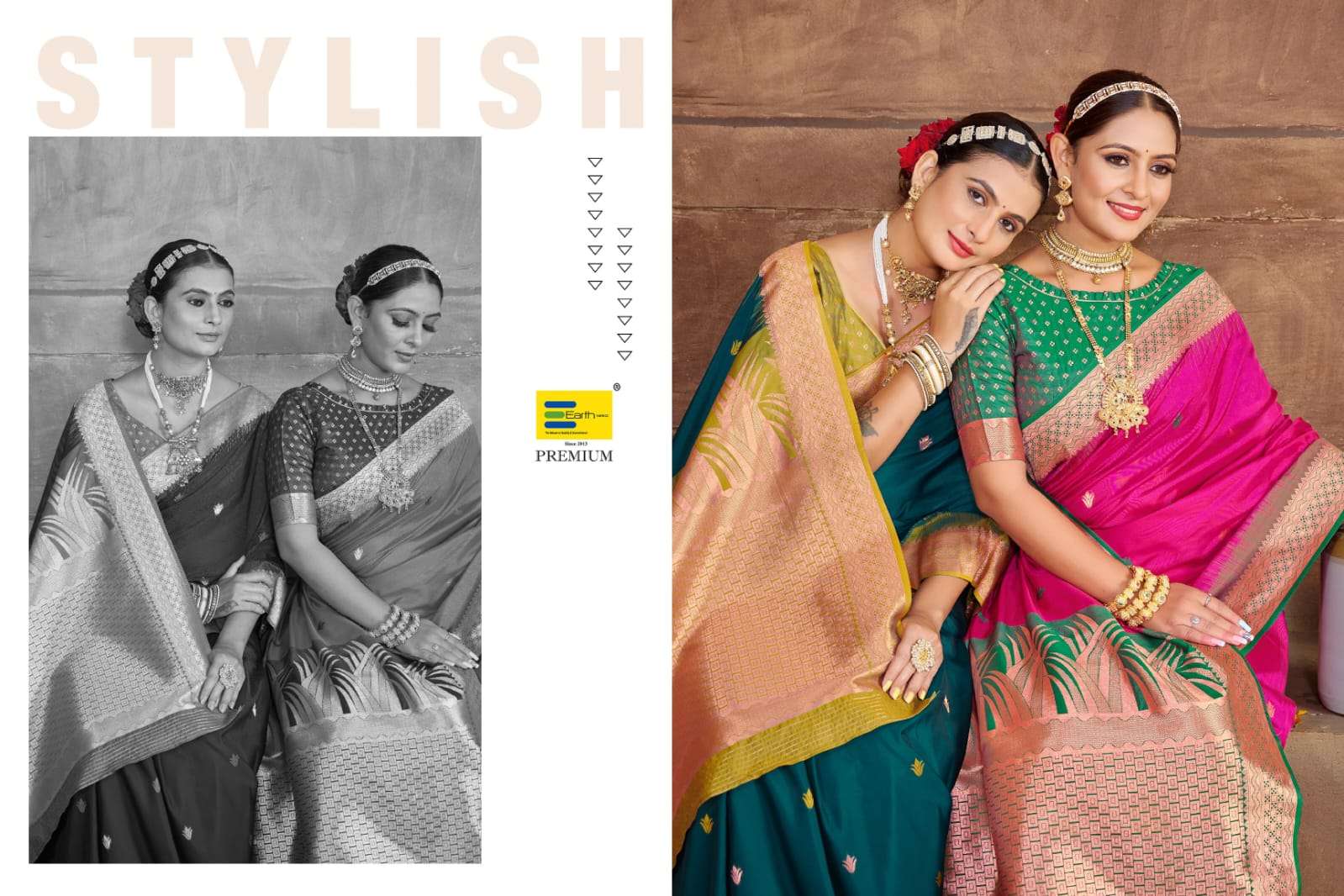 EARTH FABRICS PRESENTS JUGNOO SILK FANCY FUNCTION WEAR SOFT SILK SAREES CATALOG WHOLESALER AND EXPORTER IN SURAT