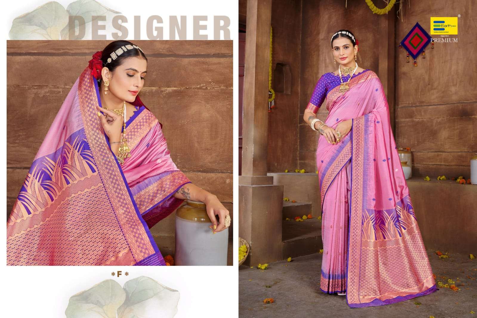 EARTH FABRICS PRESENTS JUGNOO SILK FANCY FUNCTION WEAR SOFT SILK SAREES CATALOG WHOLESALER AND EXPORTER IN SURAT