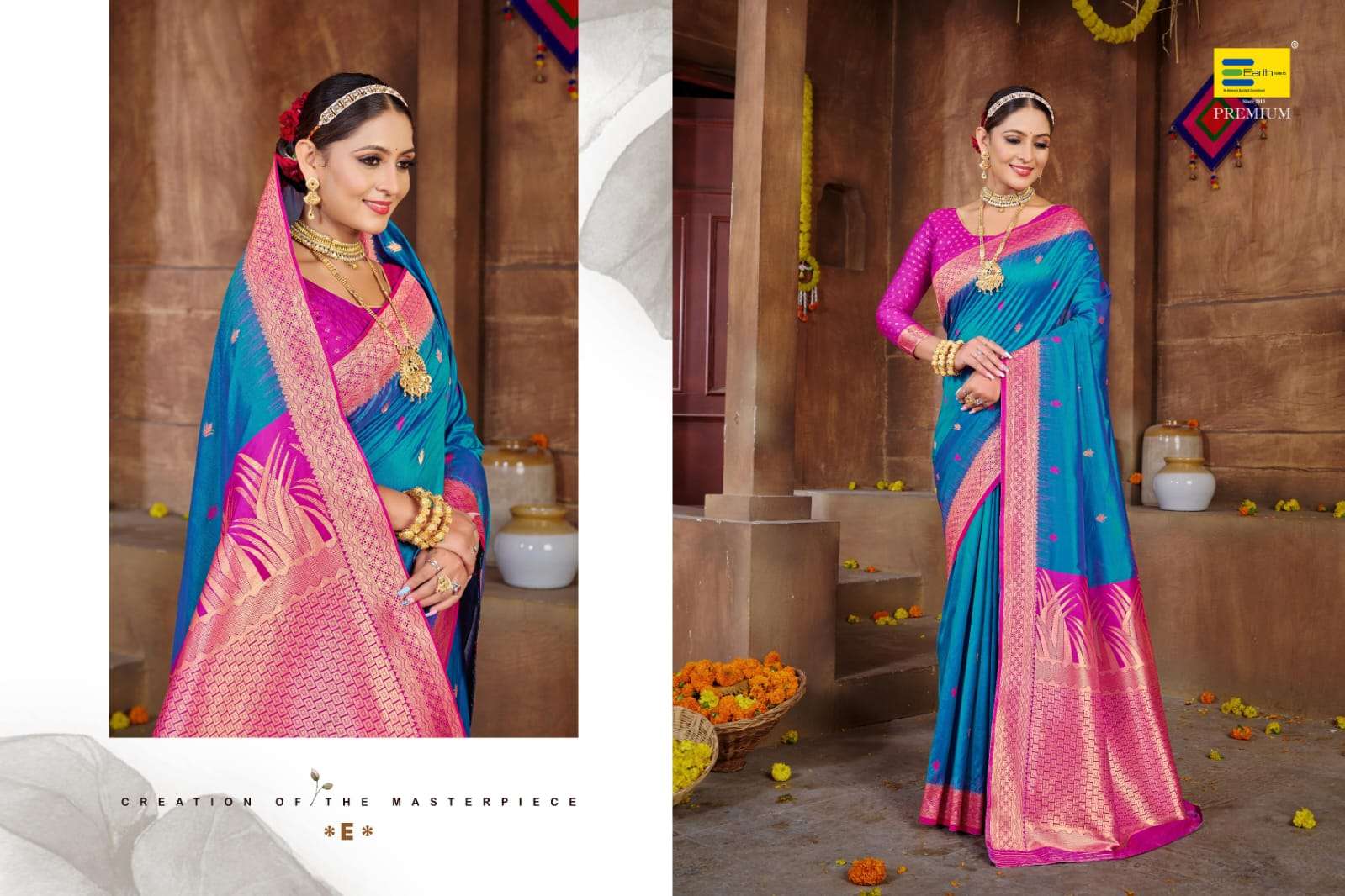 EARTH FABRICS PRESENTS JUGNOO SILK FANCY FUNCTION WEAR SOFT SILK SAREES CATALOG WHOLESALER AND EXPORTER IN SURAT