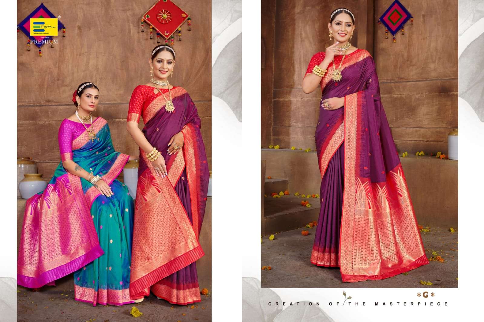 EARTH FABRICS PRESENTS JUGNOO SILK FANCY FUNCTION WEAR SOFT SILK SAREES CATALOG WHOLESALER AND EXPORTER IN SURAT