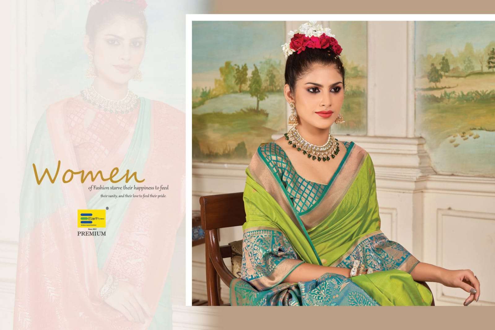EARTH  FABRICS PRESENTS LAXMI SWAYAMVAR SILK FANCY SILK SAREES CATALOG WHOLESALER AND EXPORTER IN SURAT