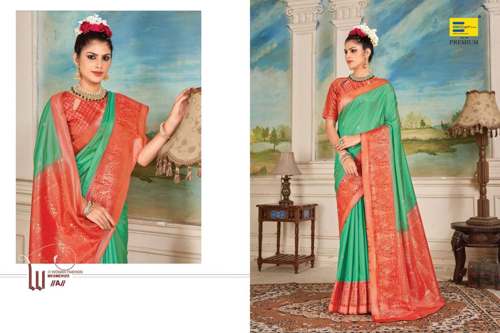EARTH  FABRICS PRESENTS LAXMI SWAYAMVAR SILK FANCY SILK SAREES CATALOG WHOLESALER AND EXPORTER IN SURAT