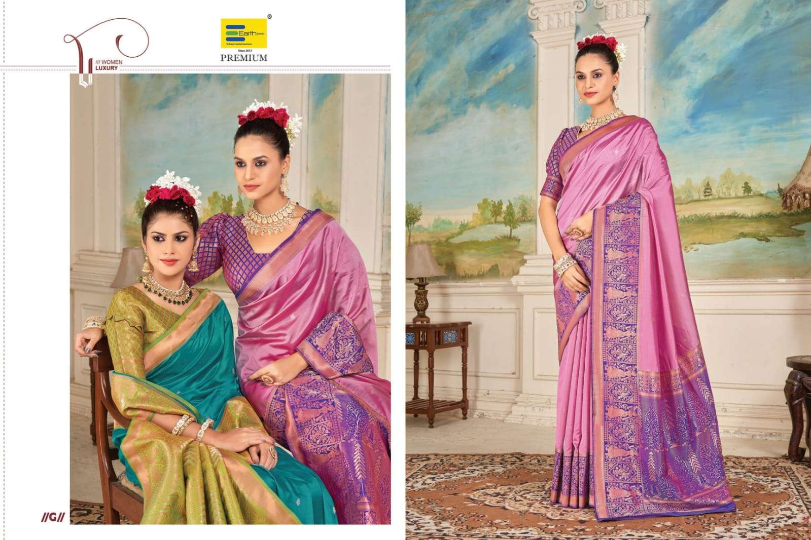 EARTH  FABRICS PRESENTS LAXMI SWAYAMVAR SILK FANCY SILK SAREES CATALOG WHOLESALER AND EXPORTER IN SURAT