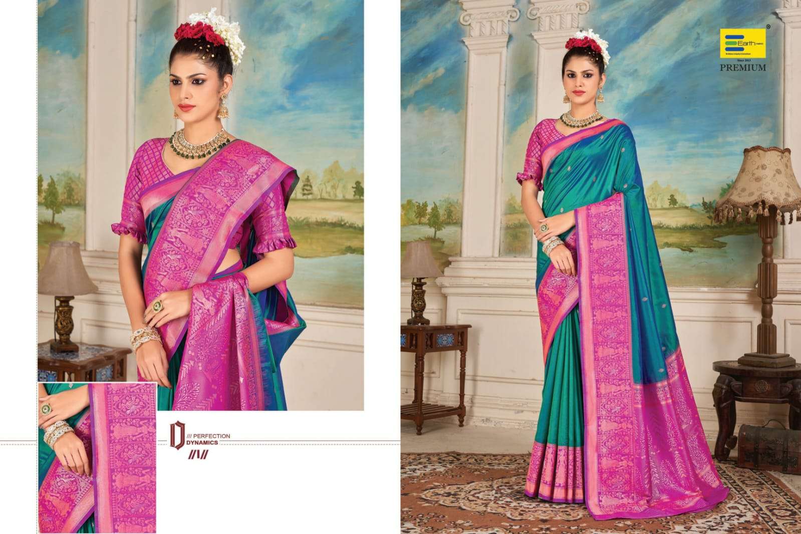 EARTH  FABRICS PRESENTS LAXMI SWAYAMVAR SILK FANCY SILK SAREES CATALOG WHOLESALER AND EXPORTER IN SURAT