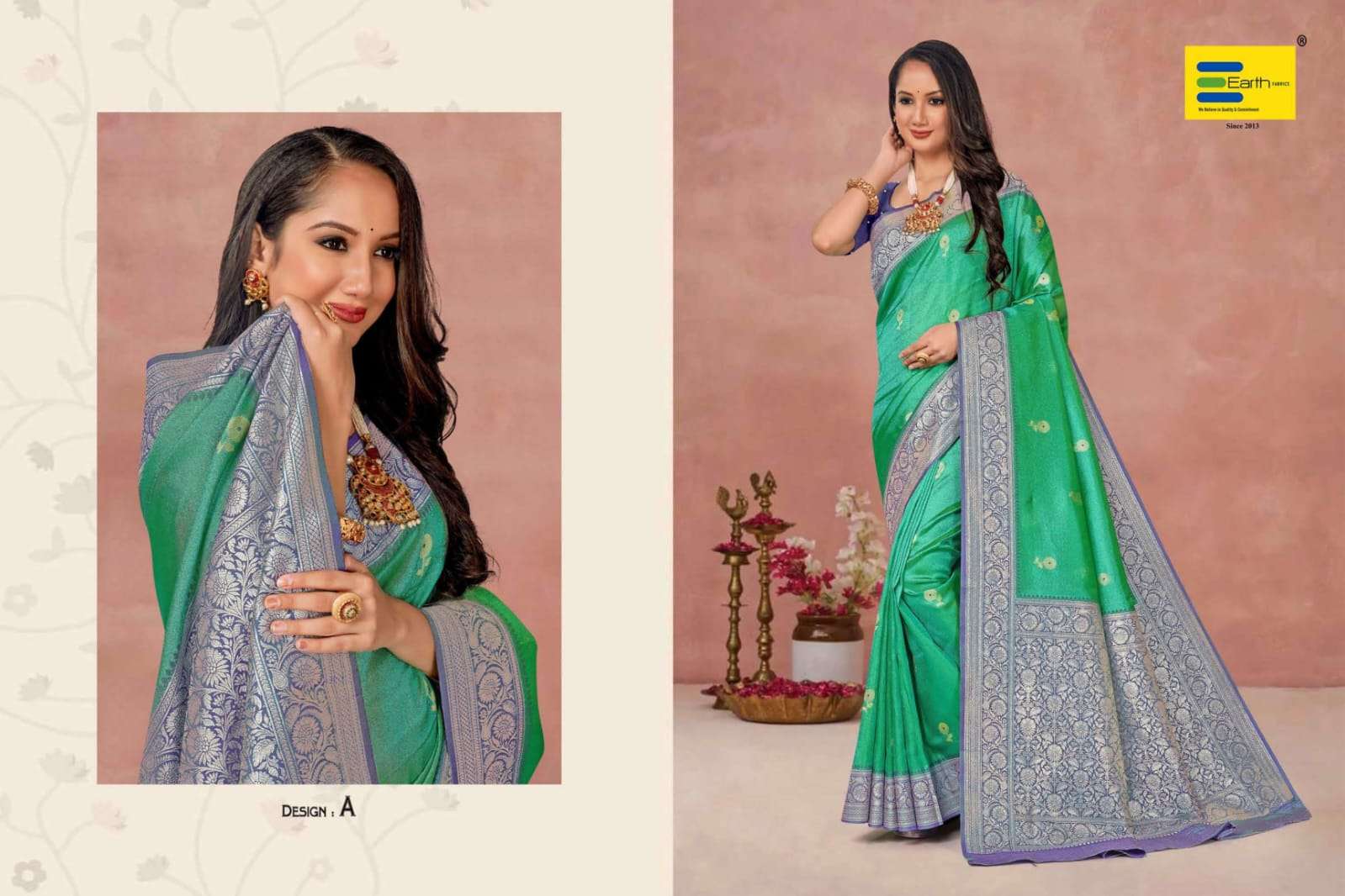 EARTH FABRICS PRESENTS OZAL FANCY SOFT SILK SAREES CATALOG WHOLESALER AND EXPORTER IN SURAT