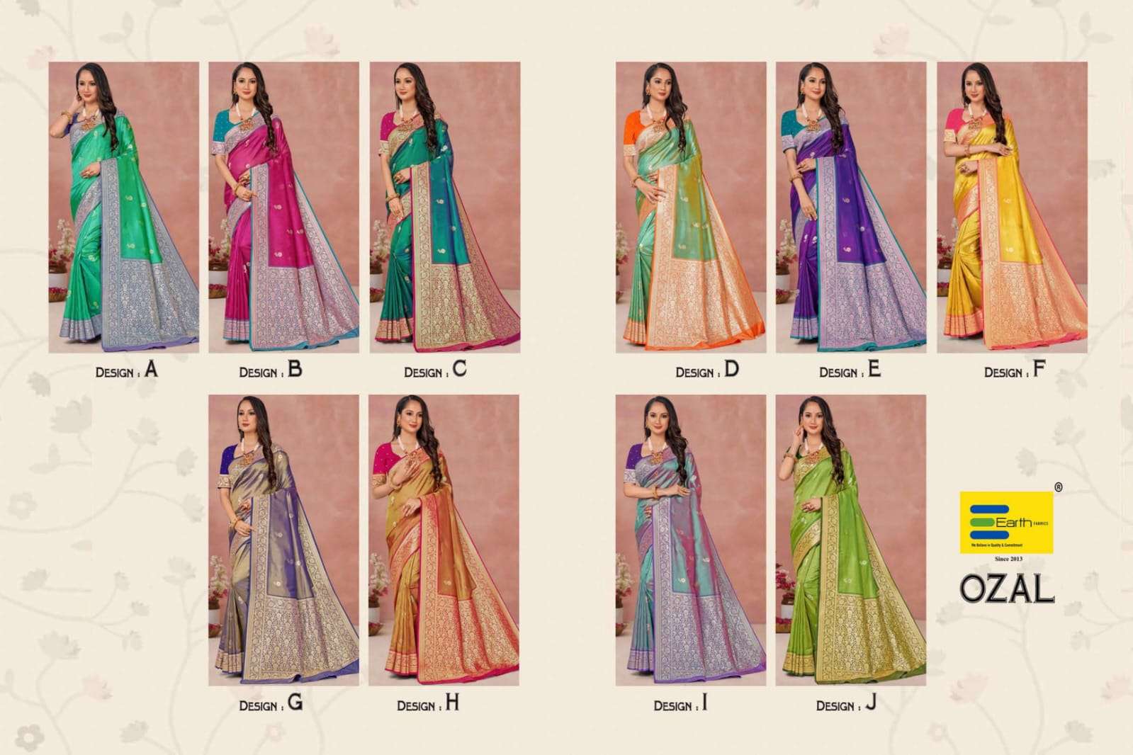 EARTH FABRICS PRESENTS OZAL FANCY SOFT SILK SAREES CATALOG WHOLESALER AND EXPORTER IN SURAT