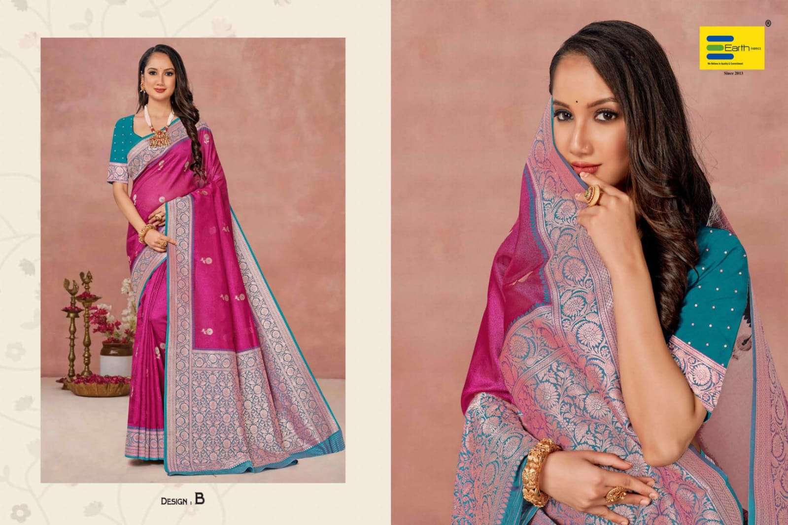 EARTH FABRICS PRESENTS OZAL FANCY SOFT SILK SAREES CATALOG WHOLESALER AND EXPORTER IN SURAT