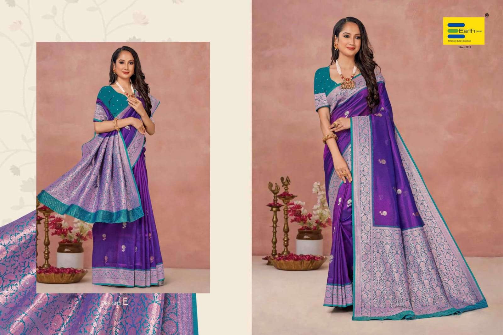 EARTH FABRICS PRESENTS OZAL FANCY SOFT SILK SAREES CATALOG WHOLESALER AND EXPORTER IN SURAT
