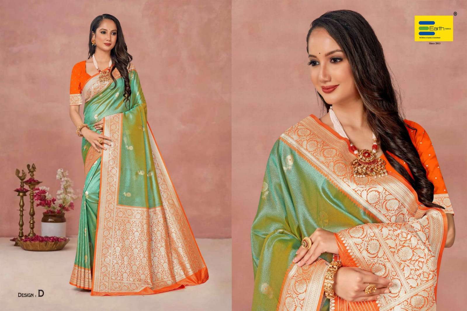 EARTH FABRICS PRESENTS OZAL FANCY SOFT SILK SAREES CATALOG WHOLESALER AND EXPORTER IN SURAT