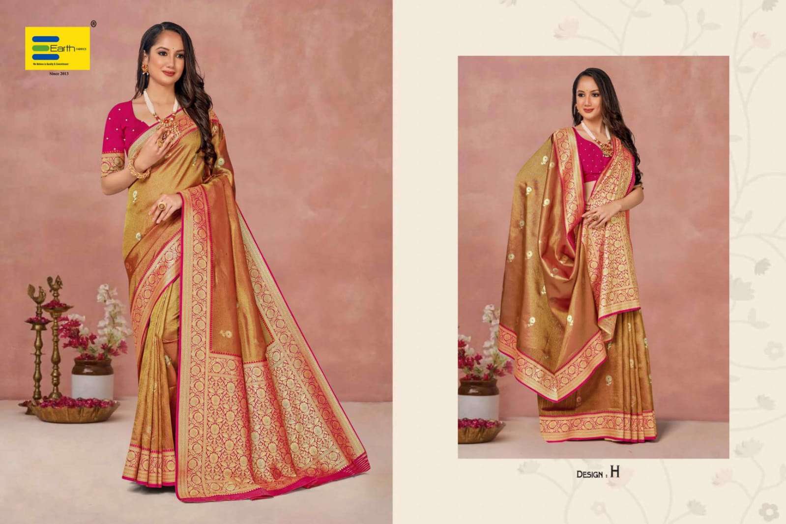 EARTH FABRICS PRESENTS OZAL FANCY SOFT SILK SAREES CATALOG WHOLESALER AND EXPORTER IN SURAT