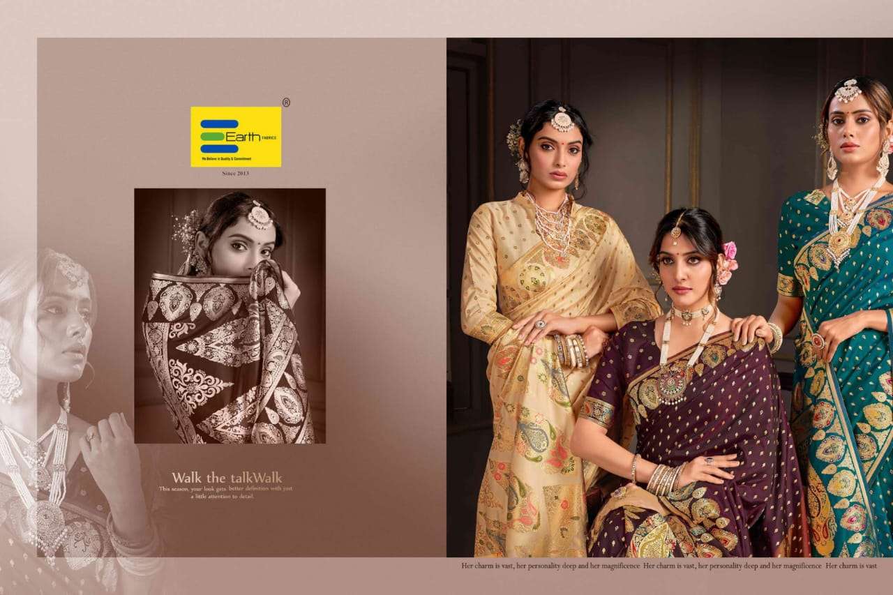 EARTH FABRICS PRESENTS PARAMPARA FANCY SOFT SILK SAREES CATALOG WHOLESALER AND EXPORTER IN SURAT