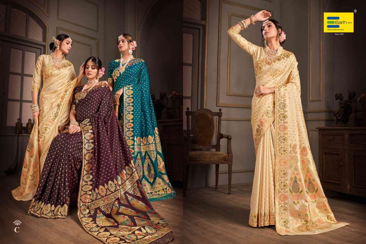 EARTH FABRICS PRESENTS PARAMPARA FANCY SOFT SILK SAREES CATALOG WHOLESALER AND EXPORTER IN SURAT
