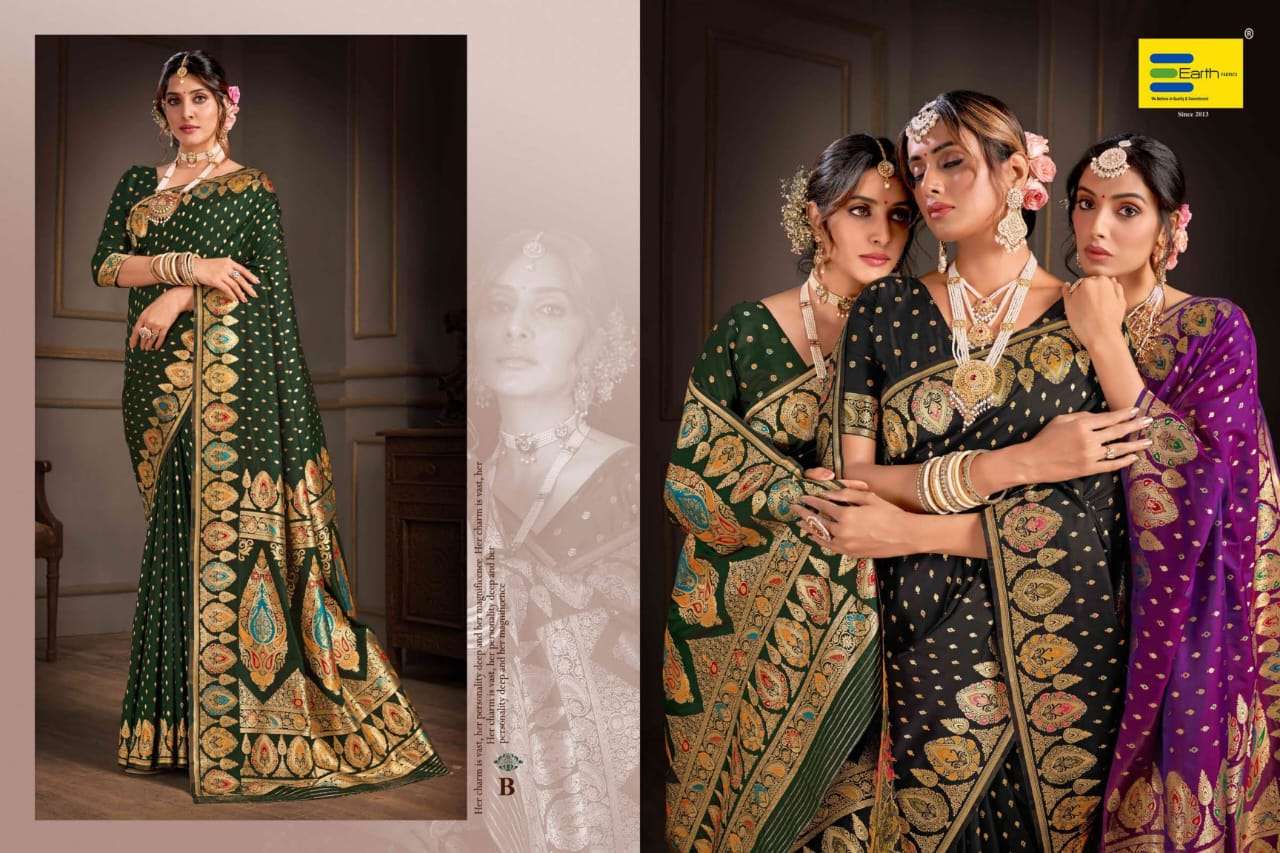 EARTH FABRICS PRESENTS PARAMPARA FANCY SOFT SILK SAREES CATALOG WHOLESALER AND EXPORTER IN SURAT