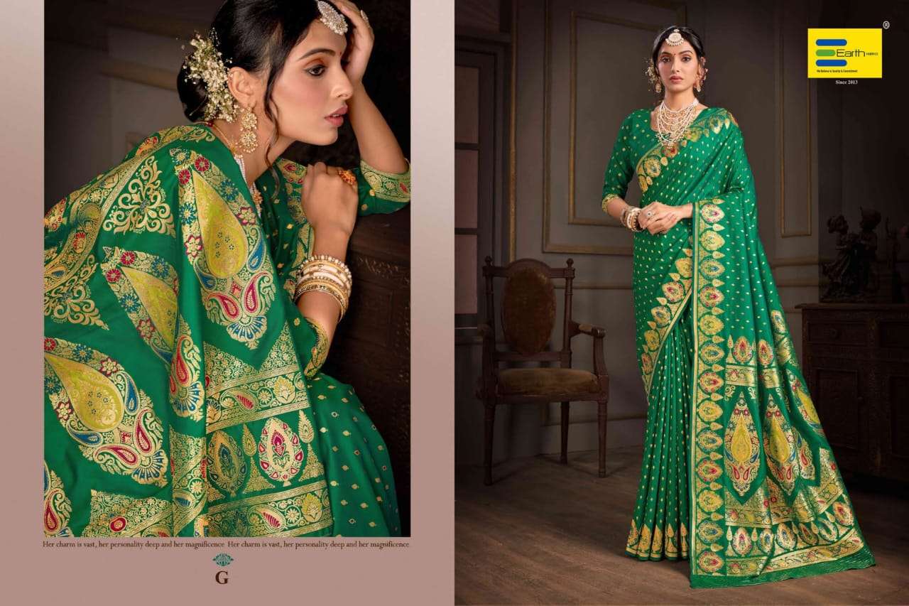 EARTH FABRICS PRESENTS PARAMPARA FANCY SOFT SILK SAREES CATALOG WHOLESALER AND EXPORTER IN SURAT