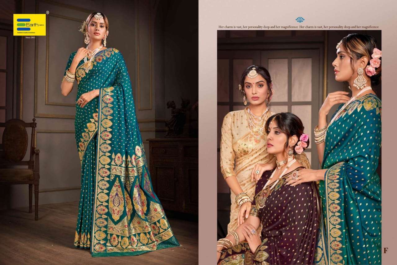 EARTH FABRICS PRESENTS PARAMPARA FANCY SOFT SILK SAREES CATALOG WHOLESALER AND EXPORTER IN SURAT