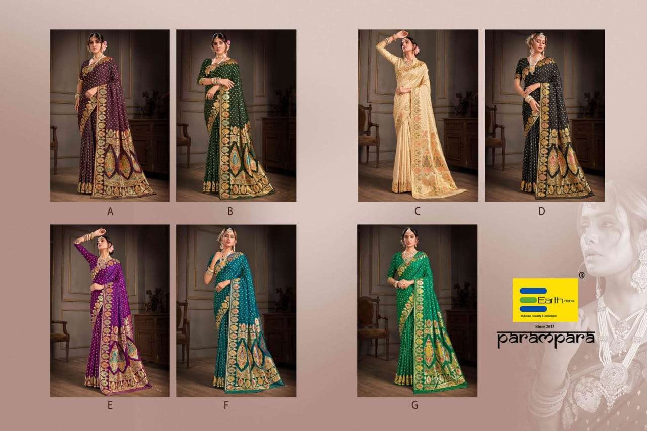 EARTH FABRICS PRESENTS PARAMPARA FANCY SOFT SILK SAREES CATALOG WHOLESALER AND EXPORTER IN SURAT