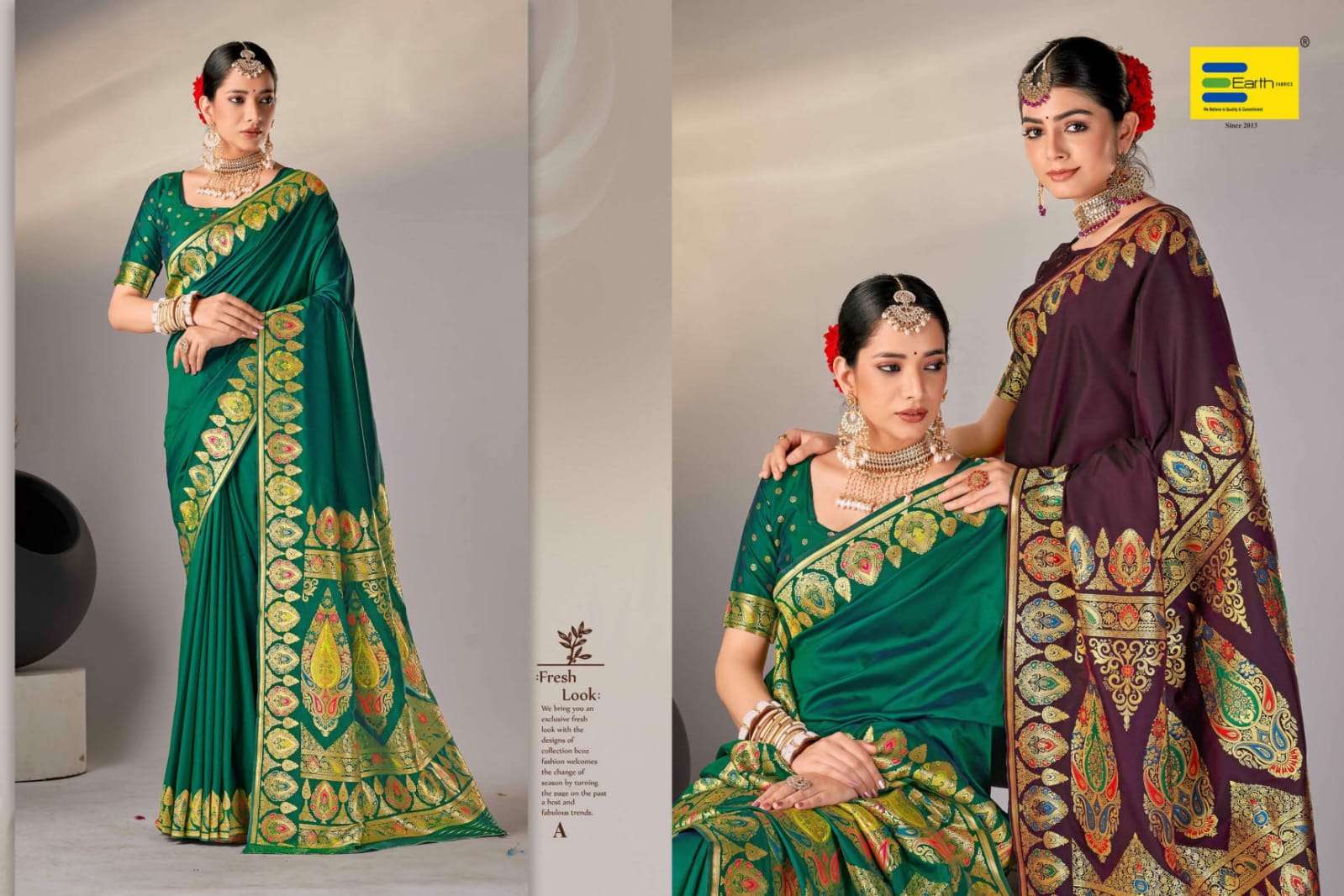 EARTH FABRICS PRESENTS PARAMPARA VOL-2 FANCY SOFT SILK SAREES CATALOG WHOLESALER AND EXPORTER IN SURAT