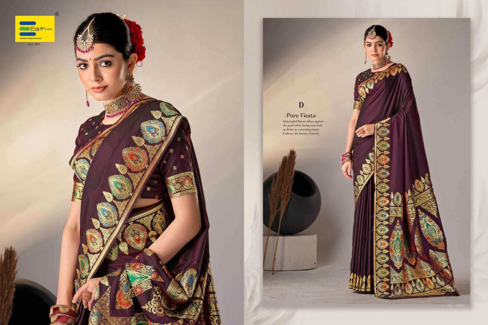 EARTH FABRICS PRESENTS PARAMPARA VOL-2 FANCY SOFT SILK SAREES CATALOG WHOLESALER AND EXPORTER IN SURAT