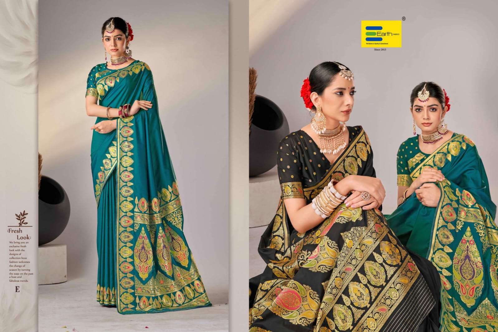 EARTH FABRICS PRESENTS PARAMPARA VOL-2 FANCY SOFT SILK SAREES CATALOG WHOLESALER AND EXPORTER IN SURAT
