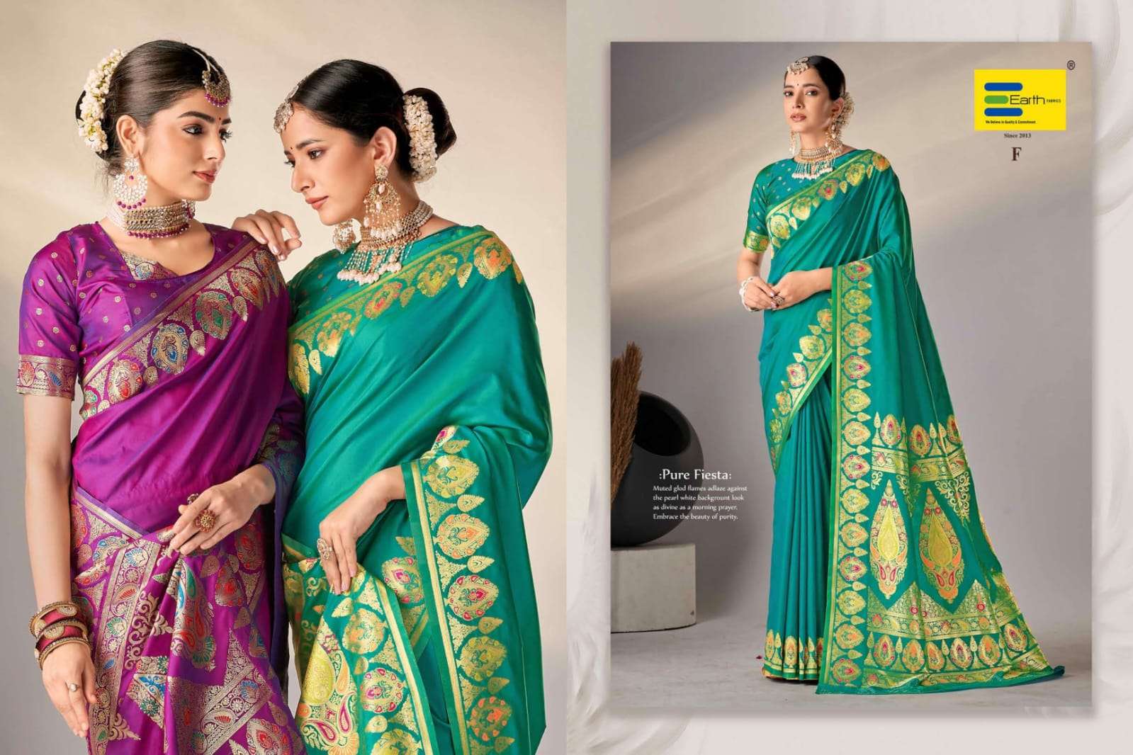 EARTH FABRICS PRESENTS PARAMPARA VOL-2 FANCY SOFT SILK SAREES CATALOG WHOLESALER AND EXPORTER IN SURAT