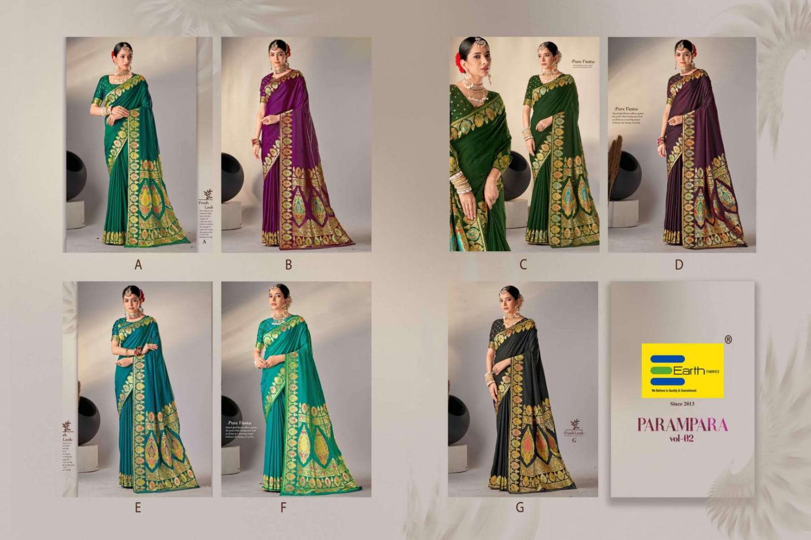 EARTH FABRICS PRESENTS PARAMPARA VOL-2 FANCY SOFT SILK SAREES CATALOG WHOLESALER AND EXPORTER IN SURAT