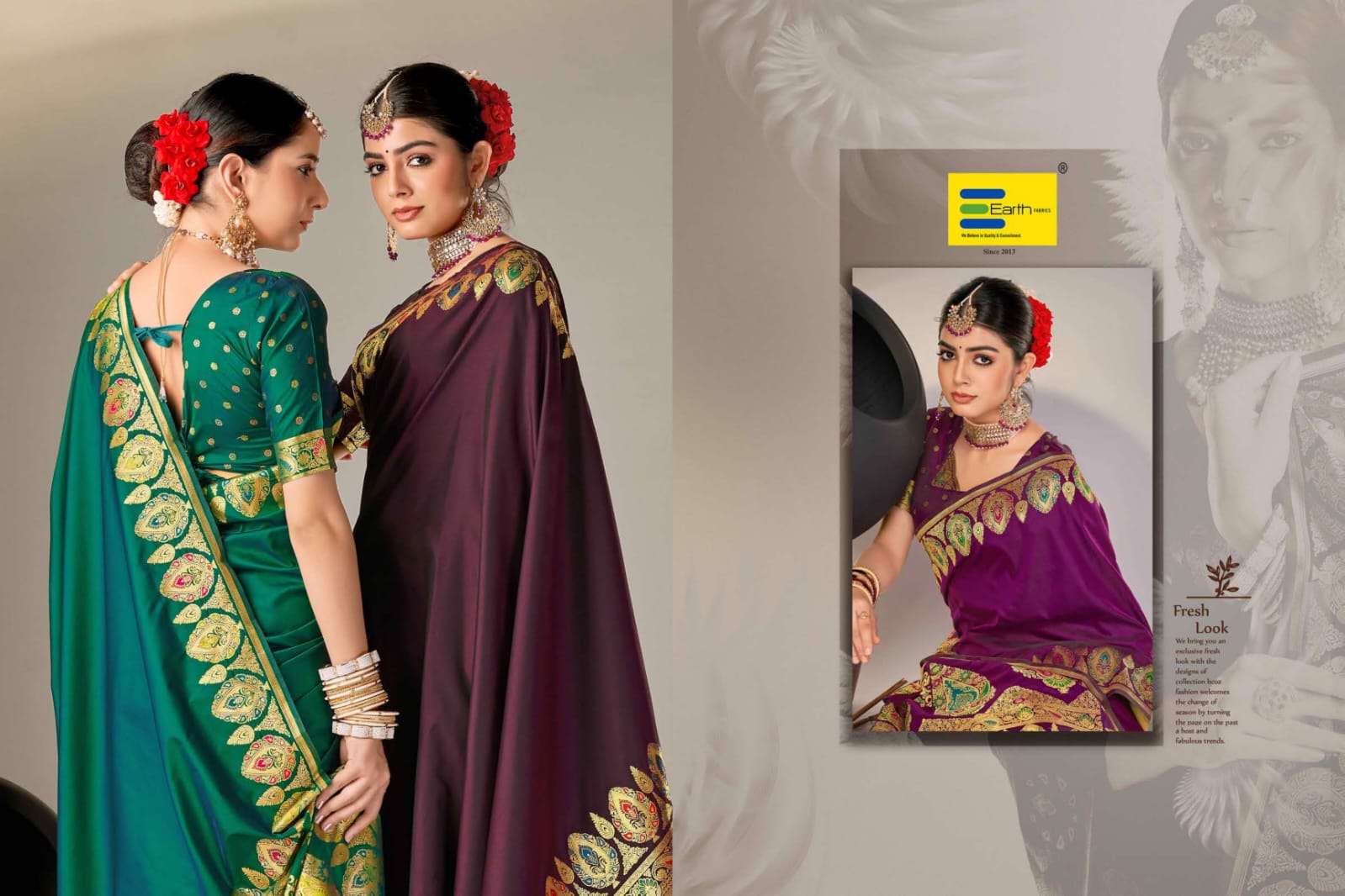 EARTH FABRICS PRESENTS PARAMPARA VOL-2 FANCY SOFT SILK SAREES CATALOG WHOLESALER AND EXPORTER IN SURAT